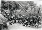 Arbeitergruppe auf der Baustelle der Hohkönigsburg - © DBV/Inventaire Alsace