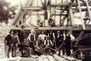 Brenner and his carpenter team - DBV/Inventaire Alsace - Haut-Koenigsbourg castle, Alsace, France