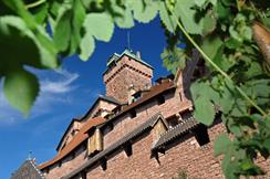 Le donjon du Haut-Koenigsbourg vu depuis le chemin d'accès au château. - © Jean-Luc Stadler