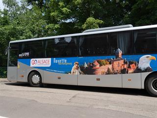 Haut-Koenigsbourg shuttle bus - Château du Haut-Koenigsbourg - Haut-Koenigsbourg castle, Alsace, France