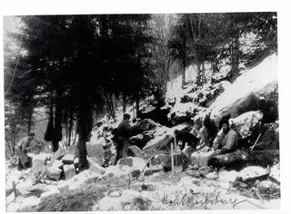 Carriers dans la neige - DBV/Inventaire Alsace - Hohkönigsburg, Elsass, Frankreich