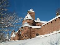 Le bastion du château du Haut-Koenigsbourg sous la neige - © château du Haut-Koenigsbourg - Château du Haut-Koenigsbourg, Alsace, France